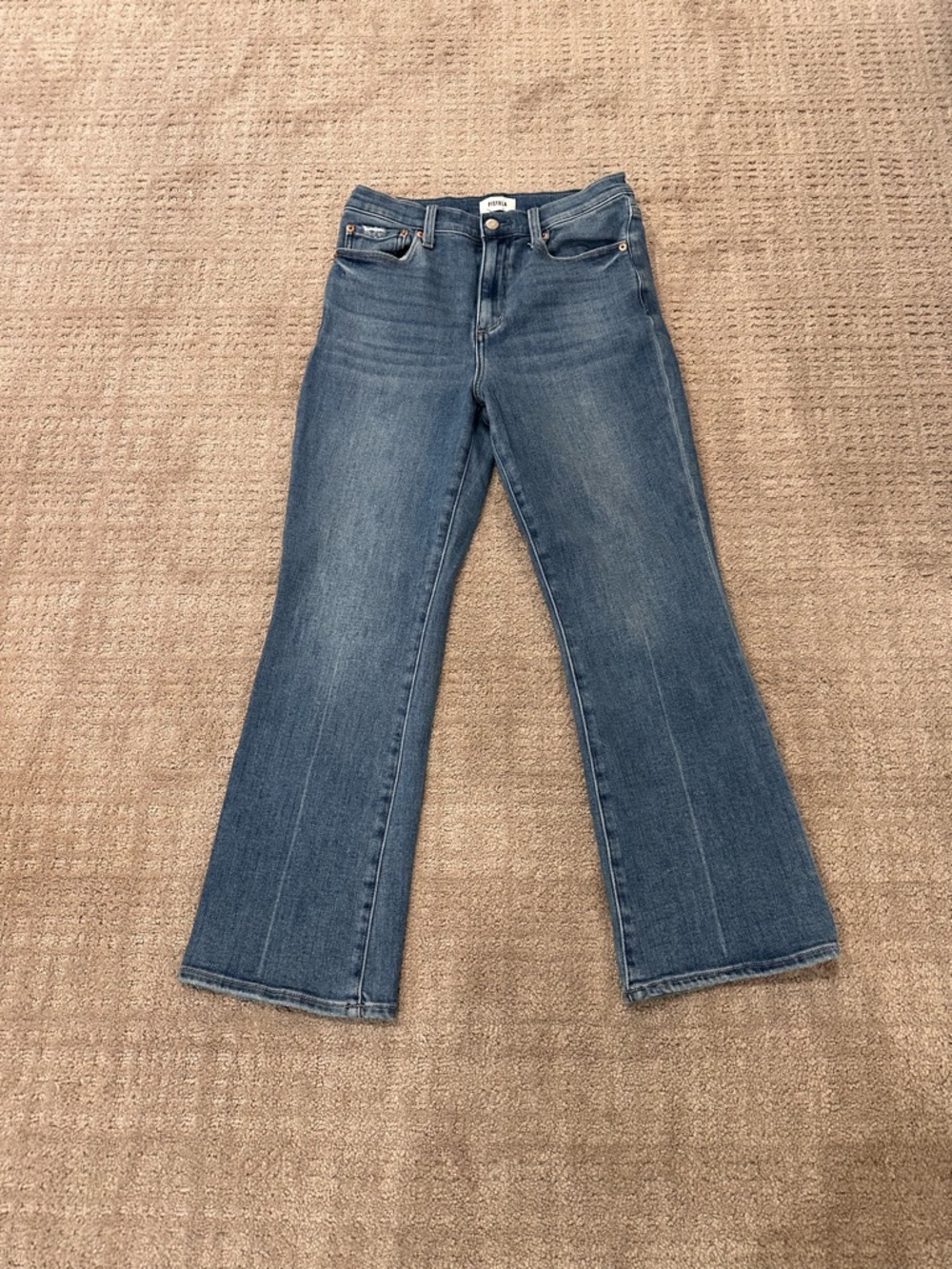 pistola High Rise Faded Blue Flare Jeans